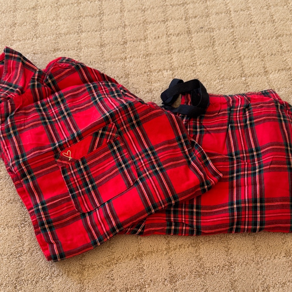 Victoria's Secret Red Plaid Pajama Set